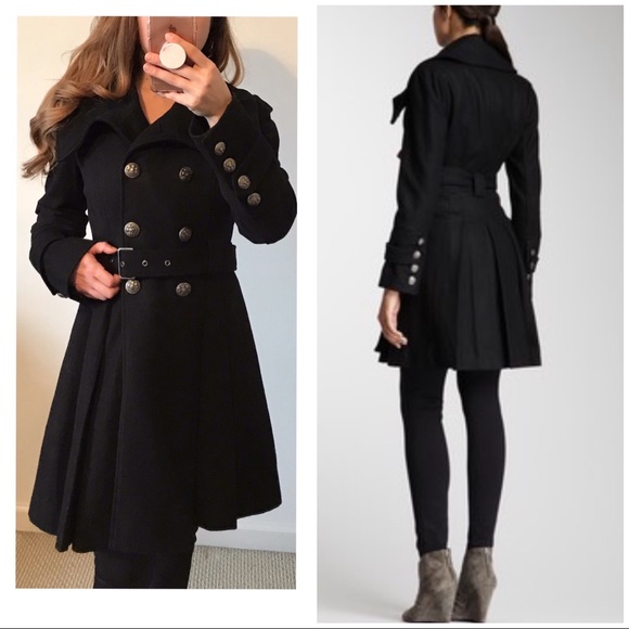 Guess Jackets & Blazers - GUESS LA Wool Military Style Belted Peacoat Medium